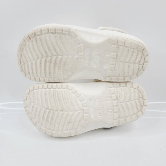 Crocs Girl's Off White Classic Adjustable Slip-On EVA Casual Clogs Size 2 - Picture 5 of 7